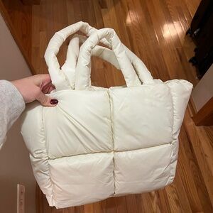 White Quilted Tote Bag